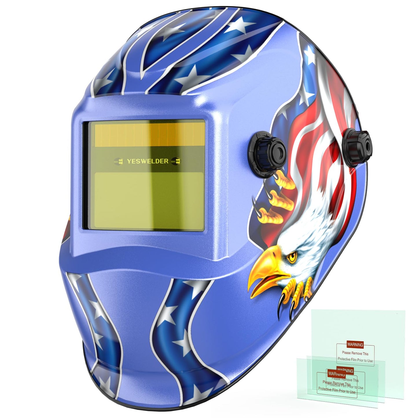 YESWELDER True Color Solar Powered Auto Darkening Welding Helmet, Wide Shade 3.5/9-13 for TIG MIG ARC Grind Welding Hood Helmet