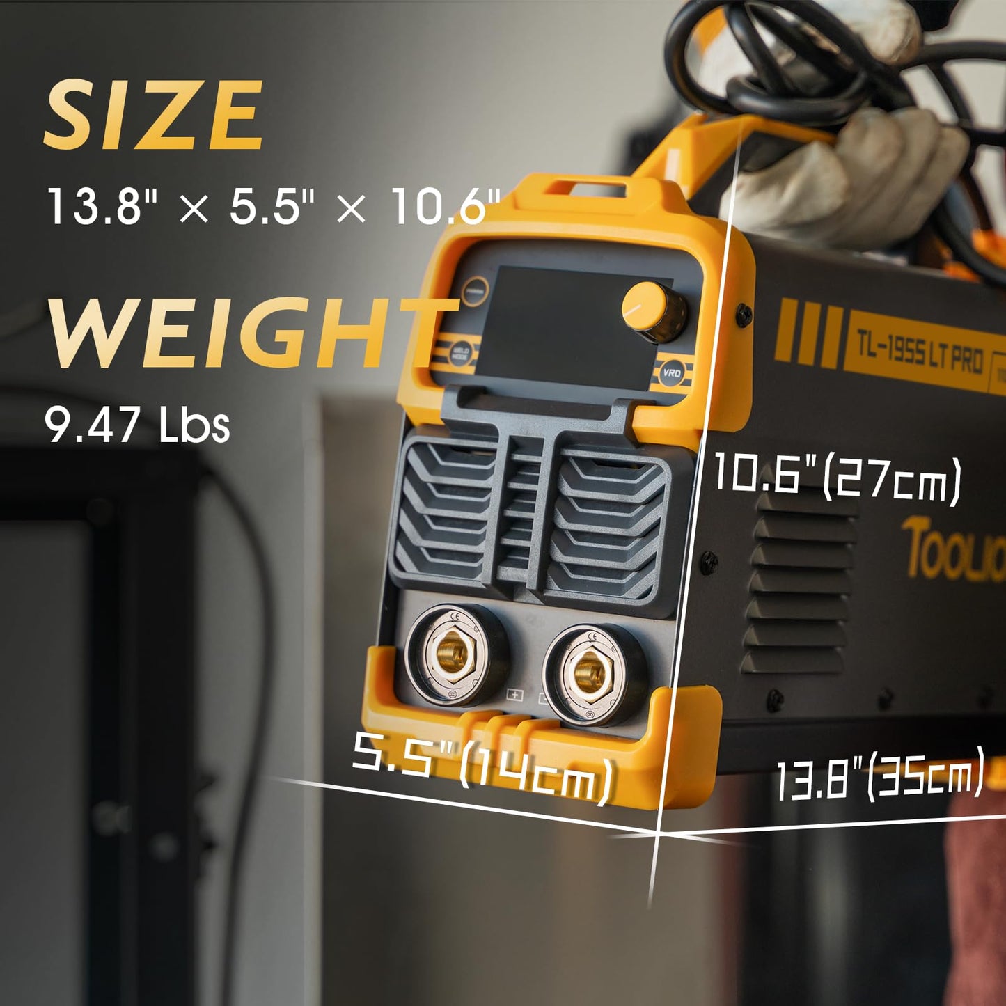 TOOLIOM 195A Stick Welder 110/220V Dual Voltage Lift TIG Welder LCD Display IGBT Inverter with Hot Start Arc Force VRD Welding Machine fits 5/32in. (4mm) Welding Rods