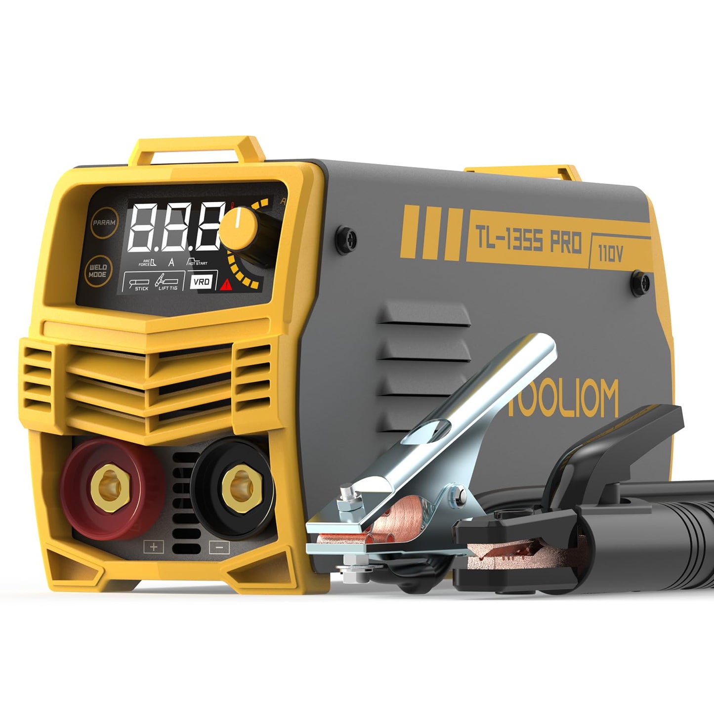TOOLIOM 195A Stick Welder 110/220V Dual Voltage Lift TIG Welder LCD Display IGBT Inverter with Hot Start Arc Force VRD Welding Machine fits 5/32in. (4mm) Welding Rods