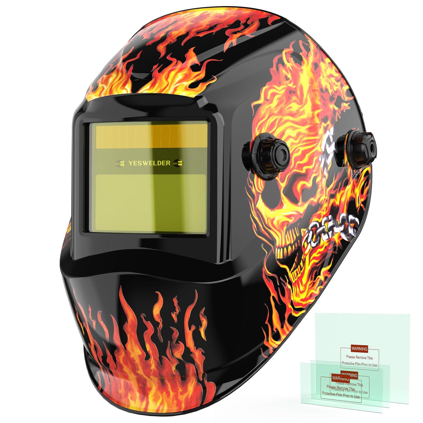 YESWELDER True Color Solar Powered Auto Darkening Welding Helmet, Wide Shade 3.5/9-13 for TIG MIG ARC Grind Welding Hood Helmet