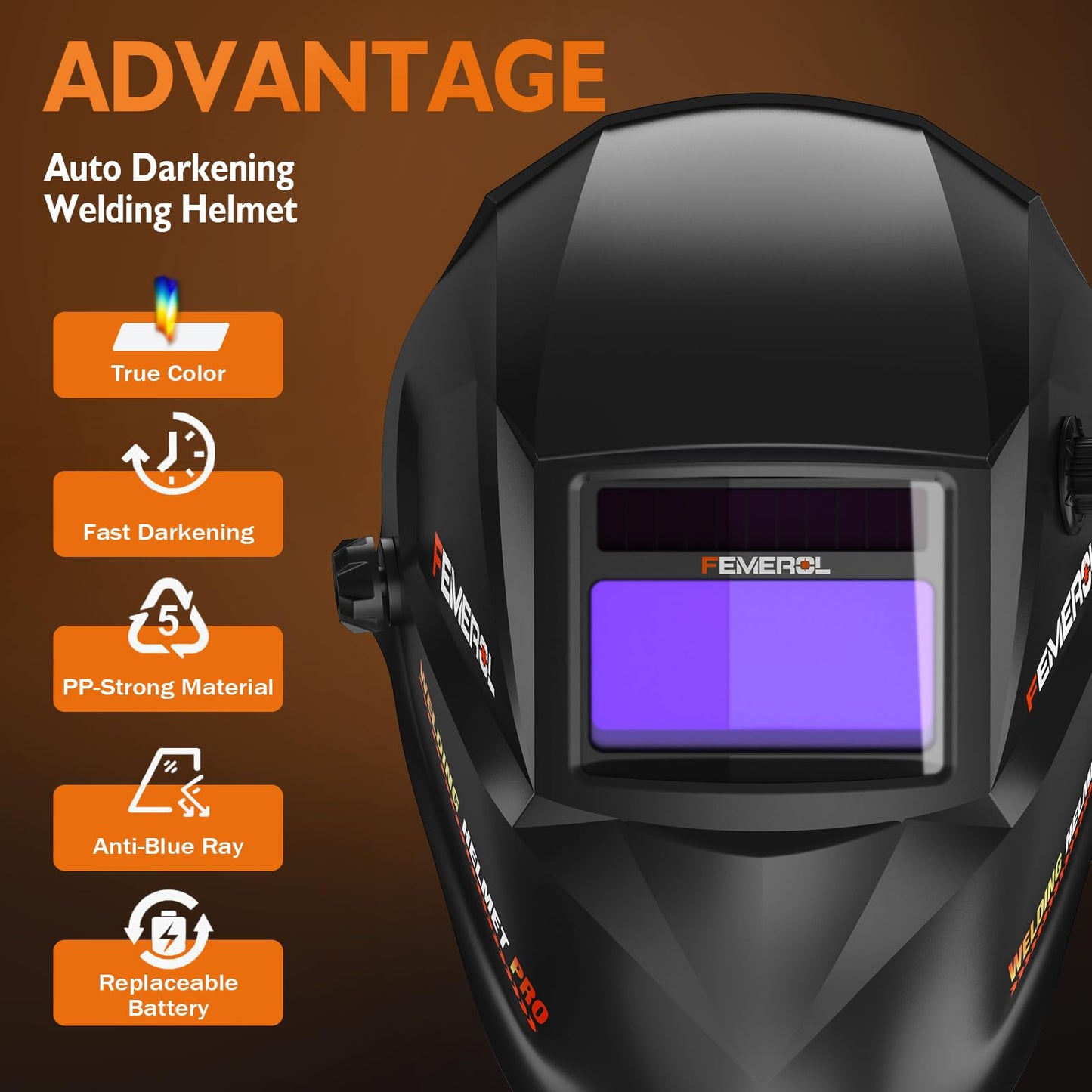 FEMEROL 140A 3 in 1 MIG Welder,Flux Core, MIG/Lift TIG/Stick Welding Machine 110V Portable IGBT Inverter Synergic Control, LED Display with Welding Helmets