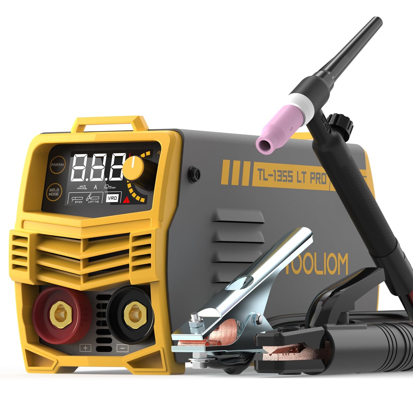 TOOLIOM 195A Stick Welder 110/220V Dual Voltage Lift TIG Welder LCD Display IGBT Inverter with Hot Start Arc Force VRD Welding Machine fits 5/32in. (4mm) Welding Rods
