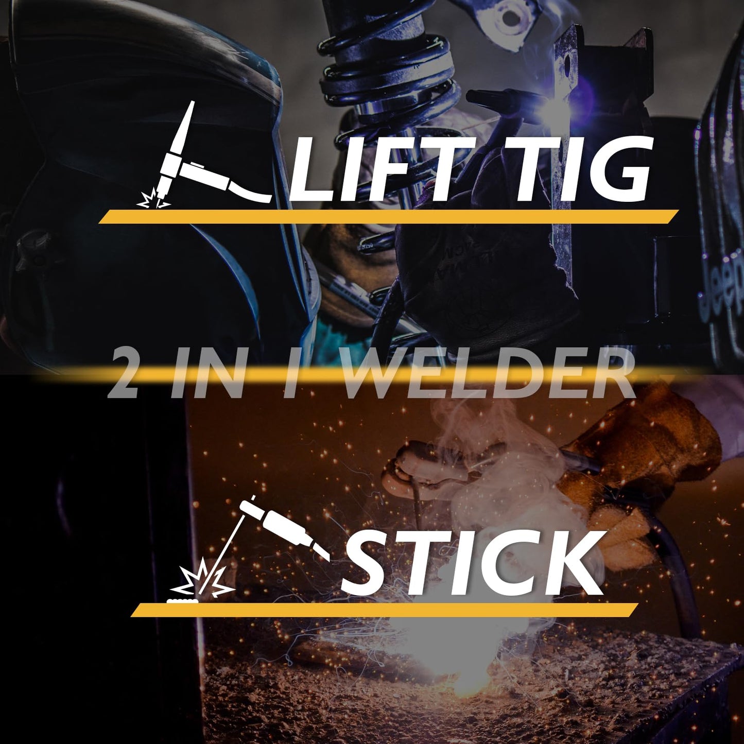 TOOLIOM 195A Stick Welder 110/220V Dual Voltage Lift TIG Welder LCD Display IGBT Inverter with Hot Start Arc Force VRD Welding Machine fits 5/32in. (4mm) Welding Rods