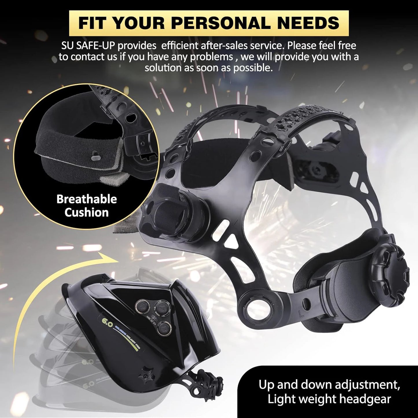 Welding Mask 1/1/1/1 Auto Darkening Welding Helmet 100x97mm Large View