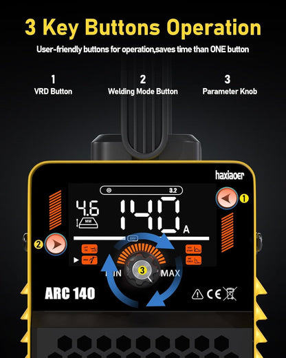 haxiaoer Actual 205A Stick Welder, [Friendly Large LED Dispaly] Synergy 2 In 1 MMA/Lift TIG Welding Machine Dual Voltage ARC Welder Kit 110V/220V with ARC Force, Hot Start, VRD and 10 Welding Rods