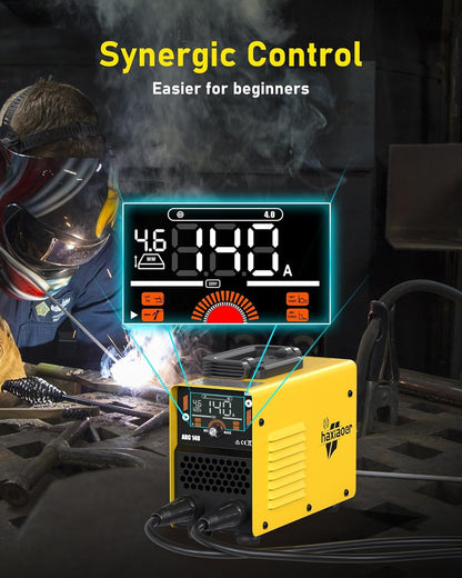 haxiaoer Actual 205A Stick Welder, [Friendly Large LED Dispaly] Synergy 2 In 1 MMA/Lift TIG Welding Machine Dual Voltage ARC Welder Kit 110V/220V with ARC Force, Hot Start, VRD and 10 Welding Rods