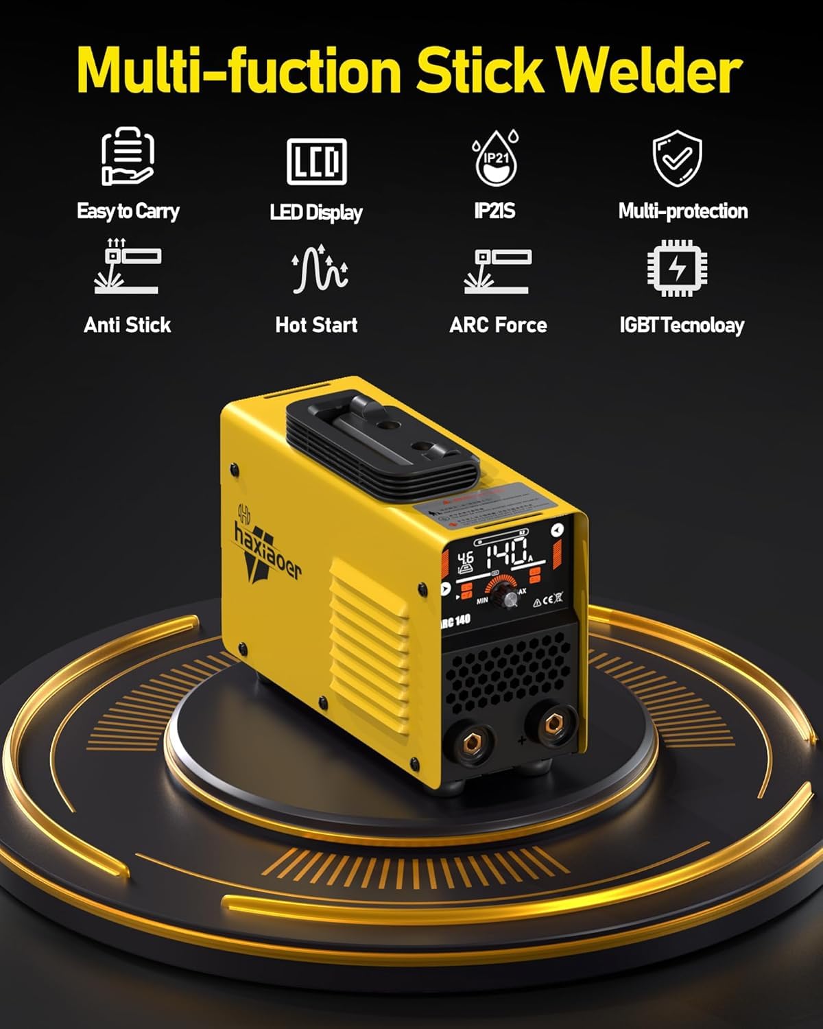 haxiaoer Actual 205A Stick Welder, [Friendly Large LED Dispaly] Synergy 2 In 1 MMA/Lift TIG Welding Machine Dual Voltage ARC Welder Kit 110V/220V with ARC Force, Hot Start, VRD and 10 Welding Rods