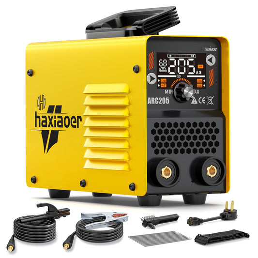 haxiaoer Actual 205A Stick Welder, [Friendly Large LED Dispaly] Synergy 2 In 1 MMA/Lift TIG Welding Machine Dual Voltage ARC Welder Kit 110V/220V with ARC Force, Hot Start, VRD and 10 Welding Rods