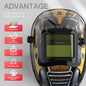 YESWELDER True Color Solar Powered Auto Darkening Welding Helmet, Wide Shade 3.5/9-13 for TIG MIG ARC Grind Welding Hood Helmet
