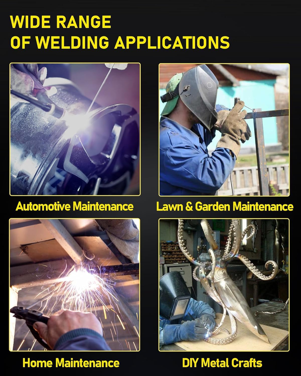 haxiaoer Actual 205A Stick Welder, [Friendly Large LED Dispaly] Synergy 2 In 1 MMA/Lift TIG Welding Machine Dual Voltage ARC Welder Kit 110V/220V with ARC Force, Hot Start, VRD and 10 Welding Rods
