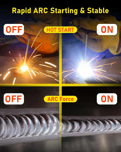 haxiaoer Actual 205A Stick Welder, [Friendly Large LED Dispaly] Synergy 2 In 1 MMA/Lift TIG Welding Machine Dual Voltage ARC Welder Kit 110V/220V with ARC Force, Hot Start, VRD and 10 Welding Rods
